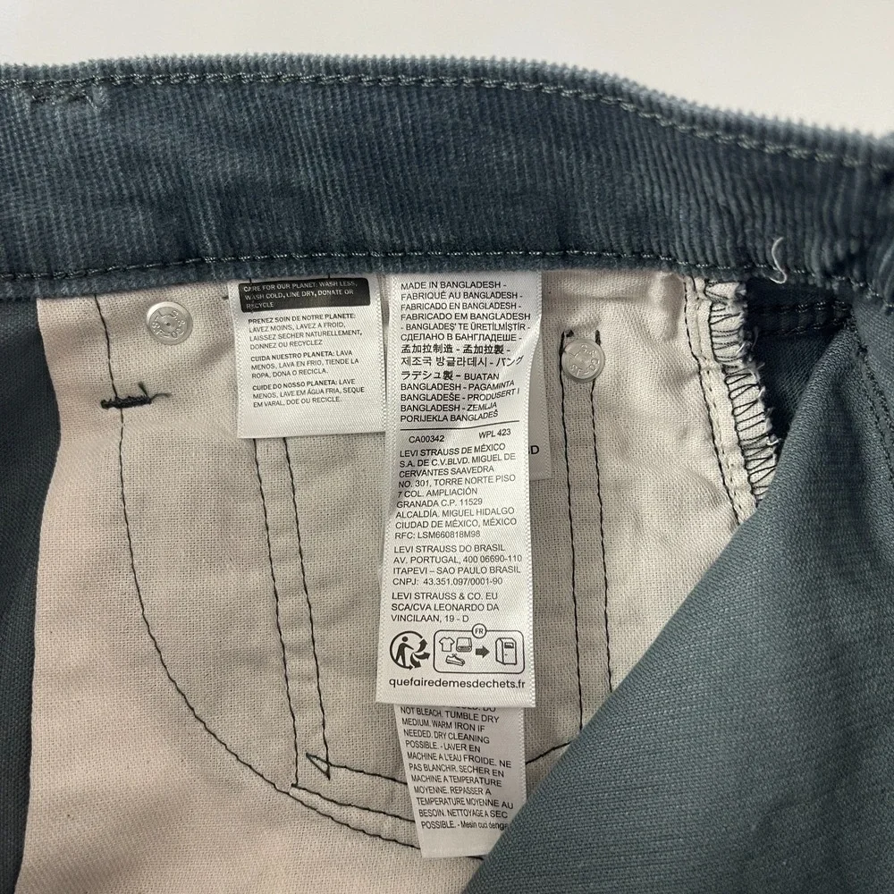 Levis 505 Pants Mens 31x30 Slate Gray Corduroy Pinwale Regular Straight Preppy